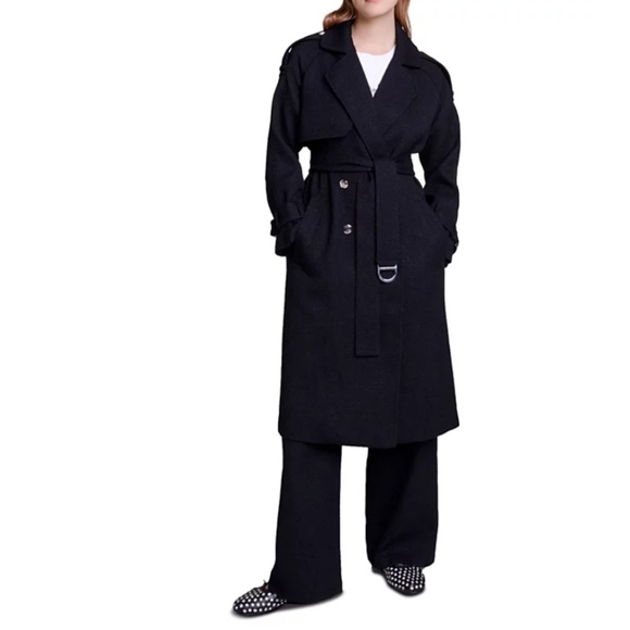 Gedaille Tweed Trench Coat - Picture 1 of 6